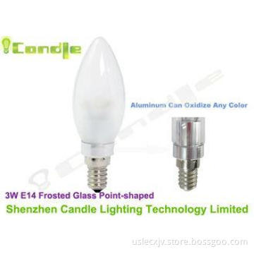 3 W AC85 ~ 265V E14 Led Candle Shape Bulb Dimmable , Black